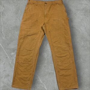 Vintage Y2K Carhartt B136-BRN Double Knee Duck Canvas Carpenter Pants - 38x32